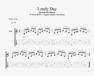 system of a down lonely day guitar pro tab download
