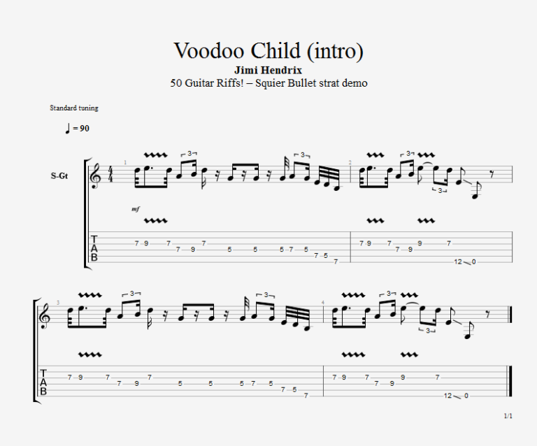 voodoo child guitar pro tab download
