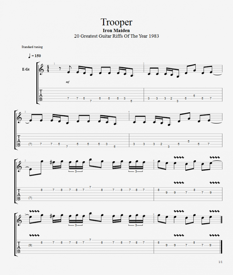 the trooper tab guitar pro download